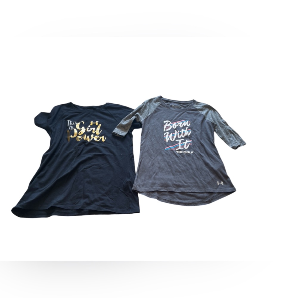 Under armour girls lot of 2 shirts. Youth Small Youth medium